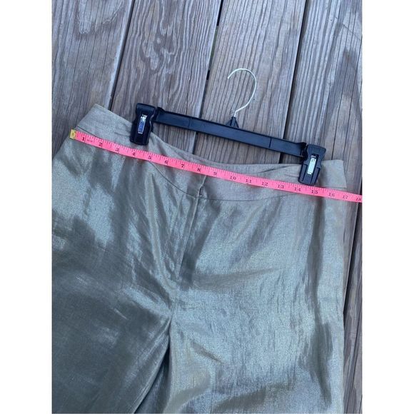 TALBOTS BRISTOL PANTS - LINEN in Metallic Gold "Flax" Size 14, MSRP $139 - Picture 6 of 9